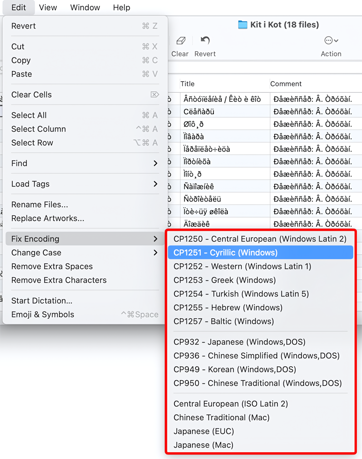 Fix audio tags encoding with Amvidia Tag Editor for Mac