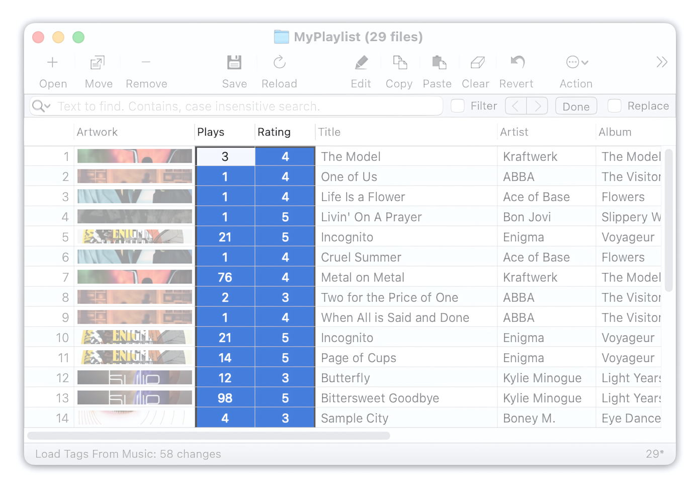 Ratings and Plays imported from Music/iTunes