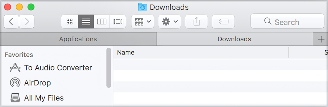 To Audio Converter in Finder Sidebar
