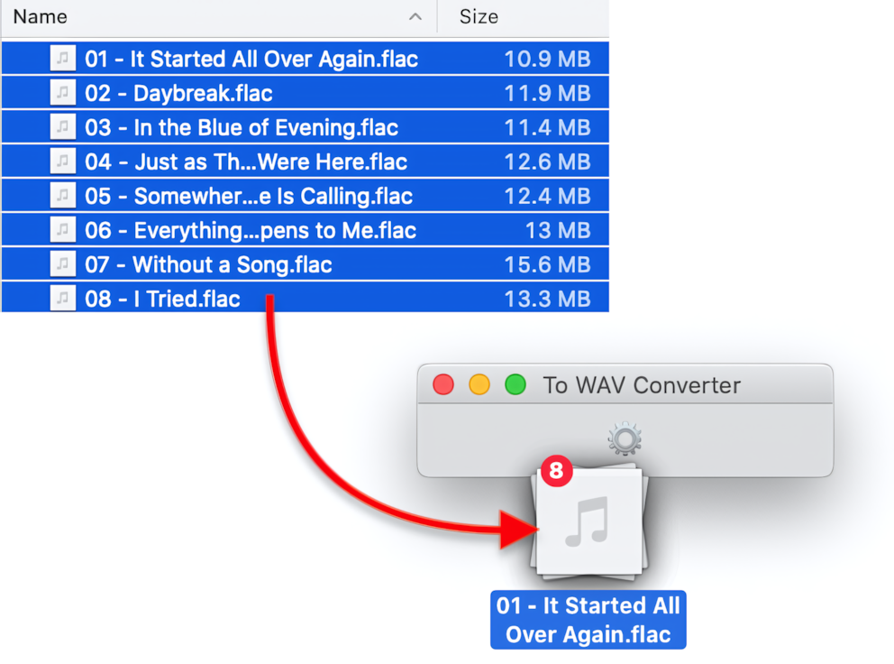 To WAV Converter for Mac OS - Dropping FLAC files
