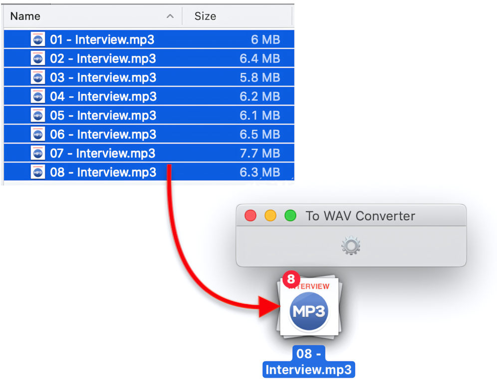 To WAV Converter for Mac OS - Dropping Voice MP3 files
