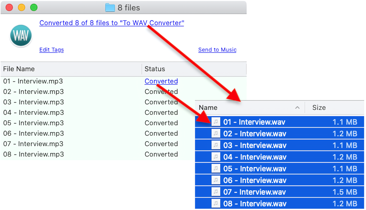 To WAV Converter for Mac OS - Accesing new WAV files