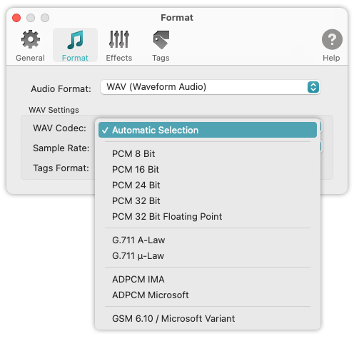 microsoft adpcm audio codec for audacity